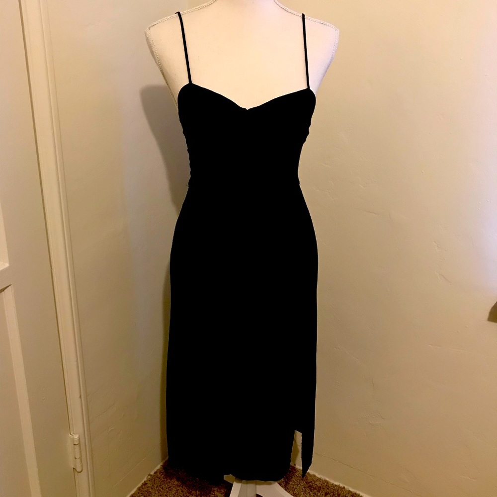 Small Forever 21 Black Leg Slit Dress